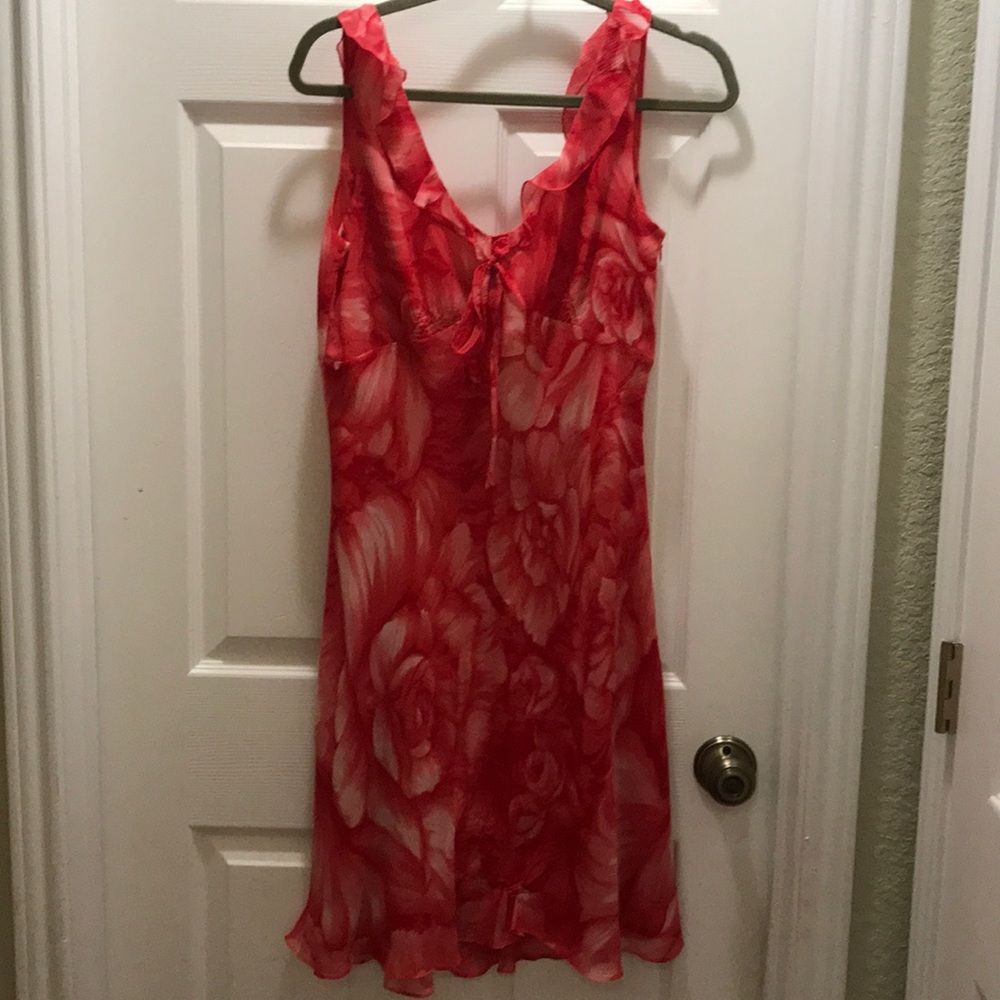 Ann Taylor Floral Dress with Ruffle Detail